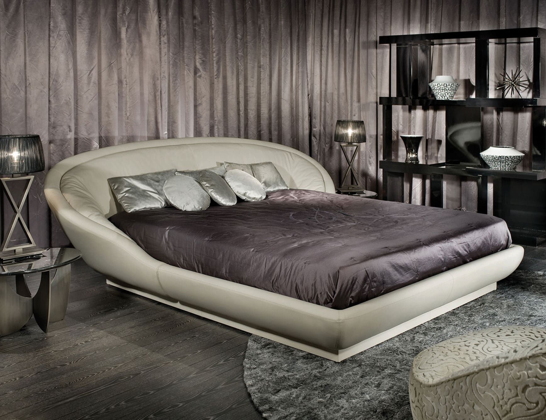 Ball Room modern Italian beds in beige leather
