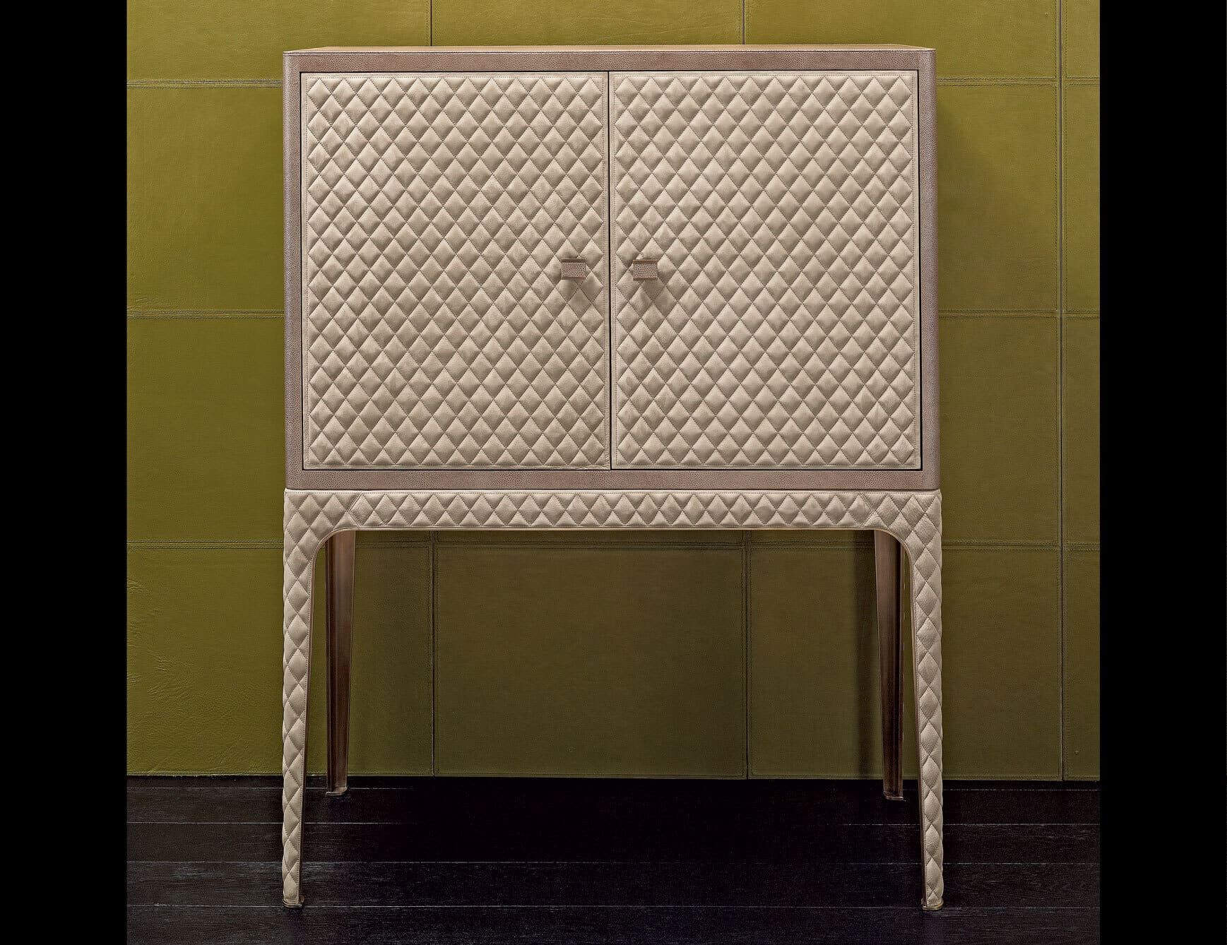 Ciry modern luxury cabinet with beige leather