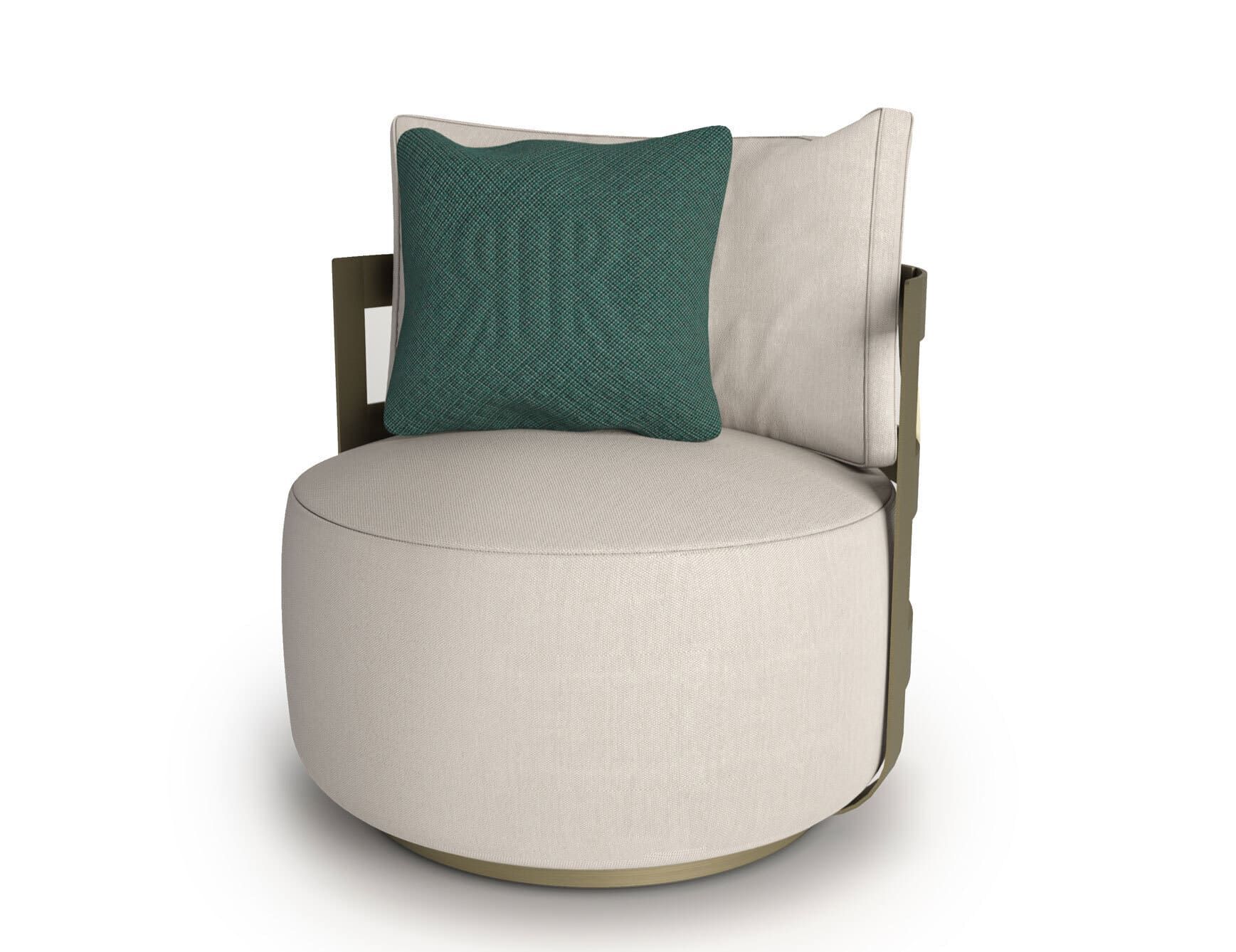 Dafne Poltrona Girevole modern luxury sofa chair with beige fabric