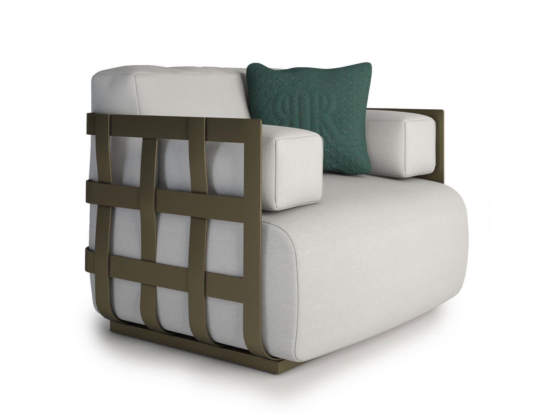 Dafne Poltrona modern luxury sofa chair with white fabric
