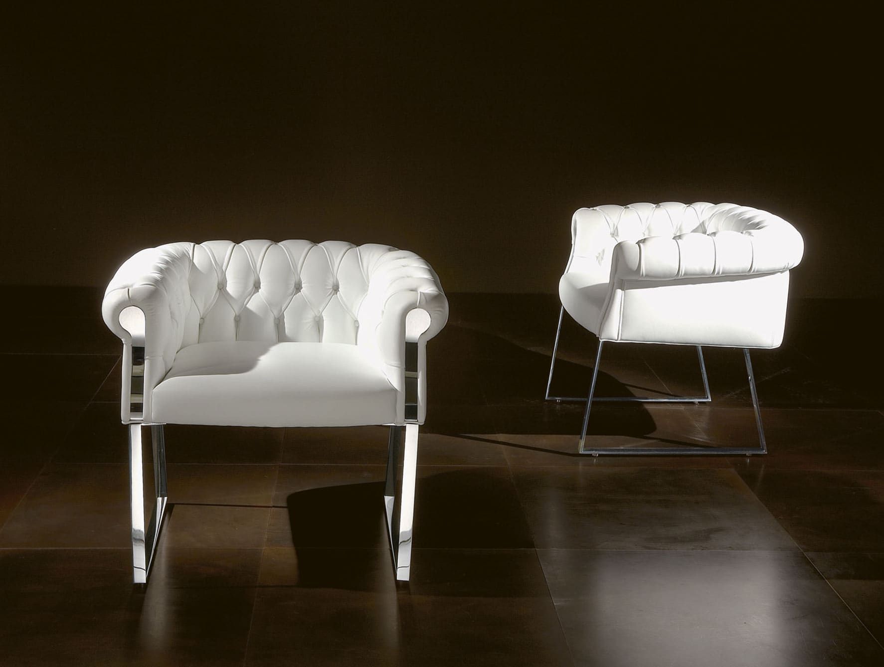 Dharma modern luxury chair with white leather