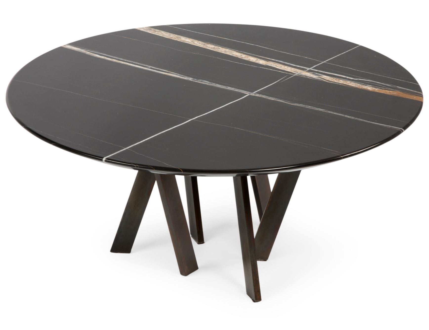 For Hall modern luxury side table with brown Sahara Noir marble