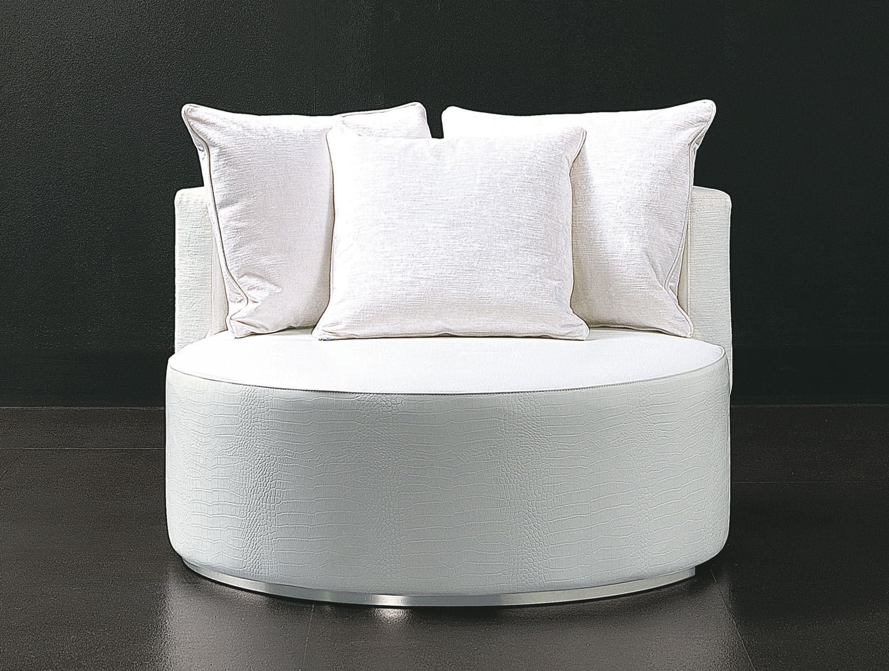 Love Seat modern luxury swivel chair with white leather