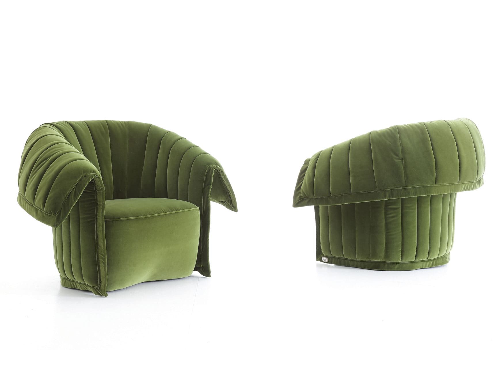 Manta modern luxury sofa chair with green leather