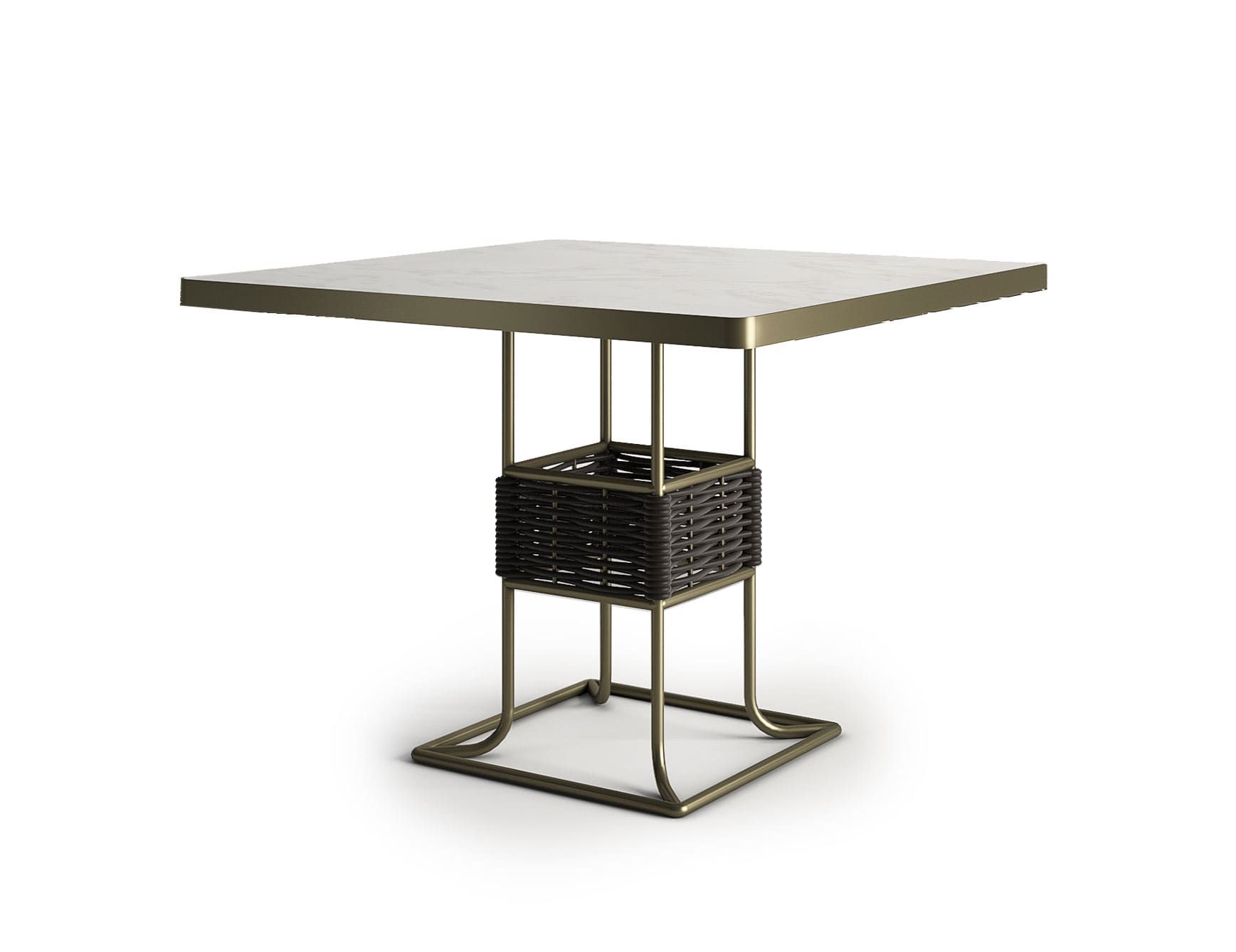 Marina Square Table modern luxury table with white Calacatta marble