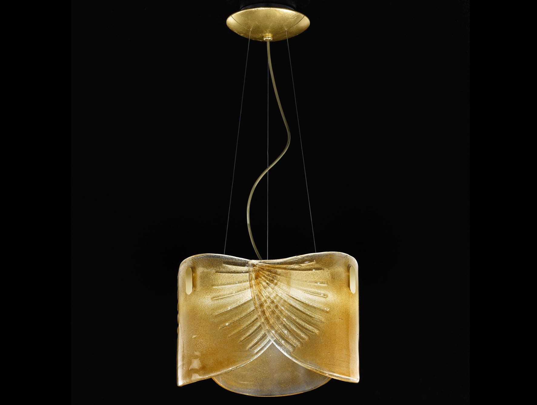 240 modern Italian hanging light with gold glass