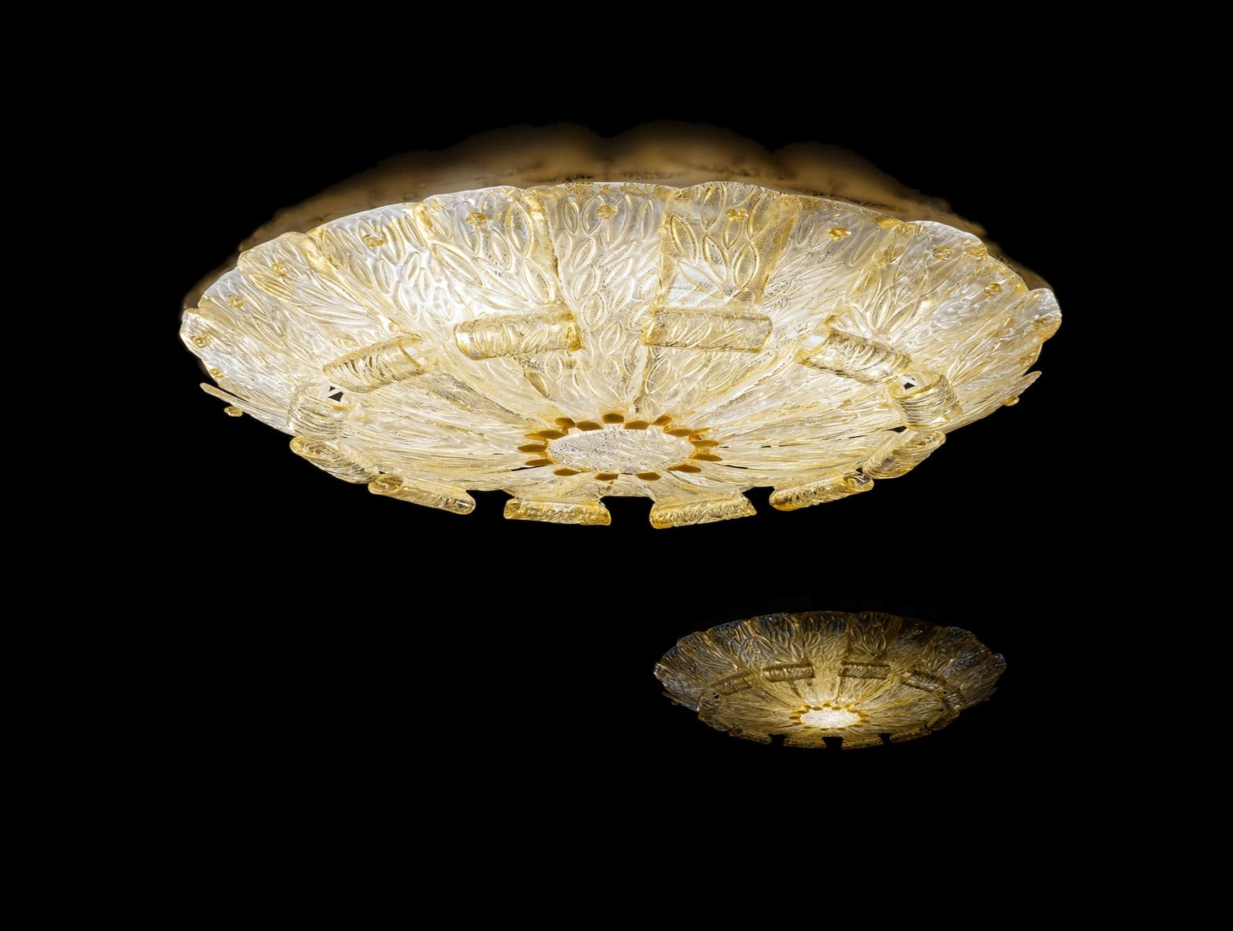 470 modern Italian ceiling light with gold glass