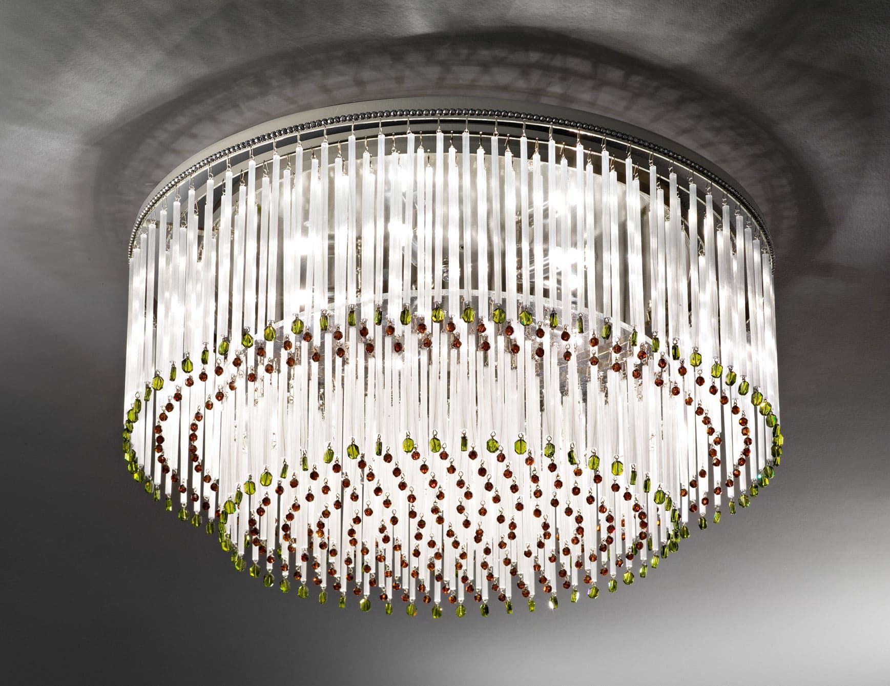 713 modern Italian ceiling light with white glass