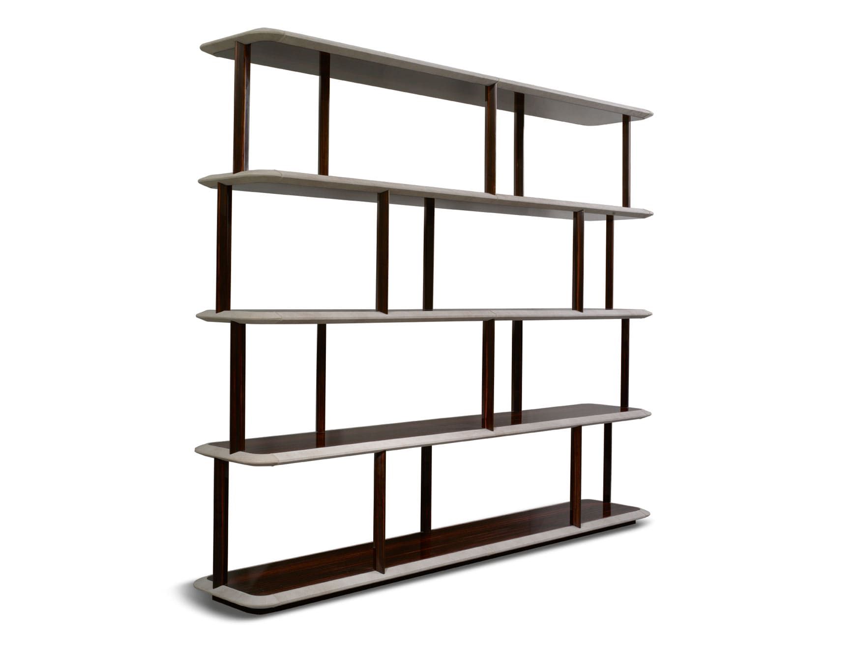 Adam modern Italian bookcase with brown Ebony wood