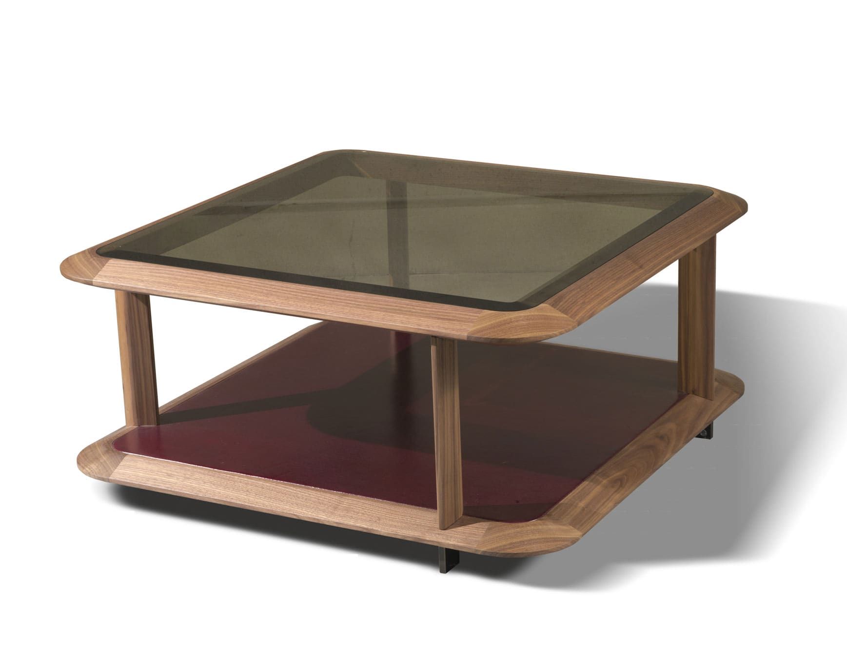 Adam modern Italian coffee table with brown Walnut wood