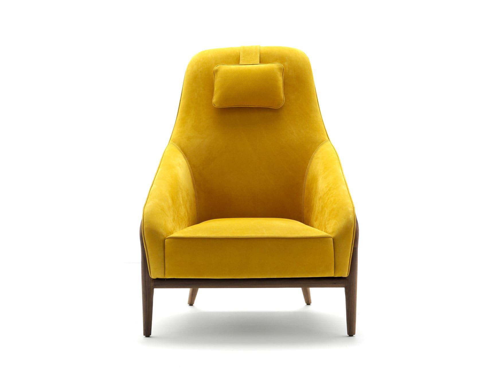 Adele modern Italian sofa chair with yellow leather