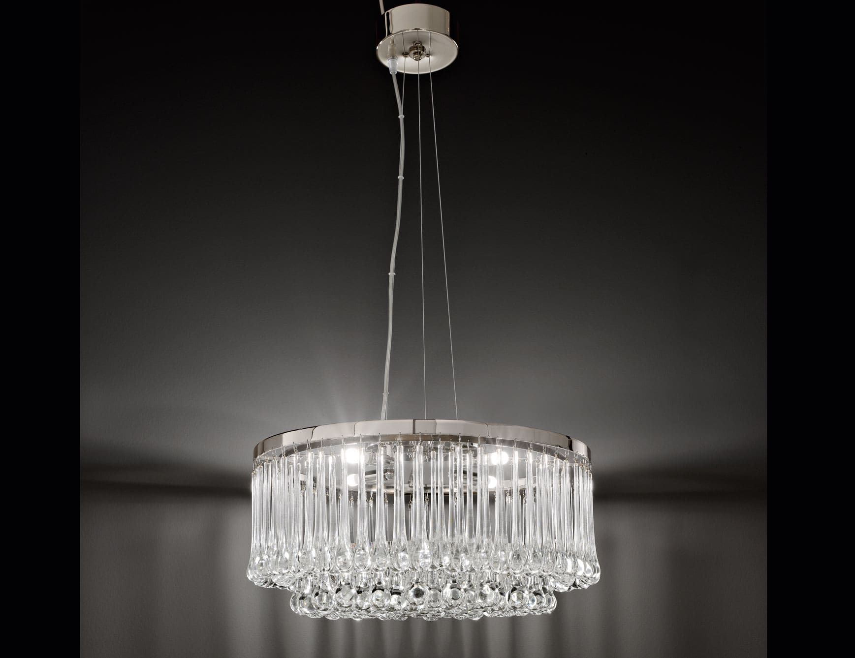 Alda modern Italian chandelier with clear glass