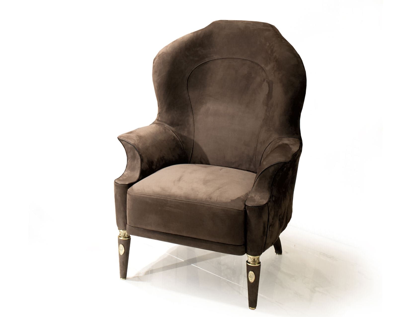 Alice modern luxury armchair with brown leather