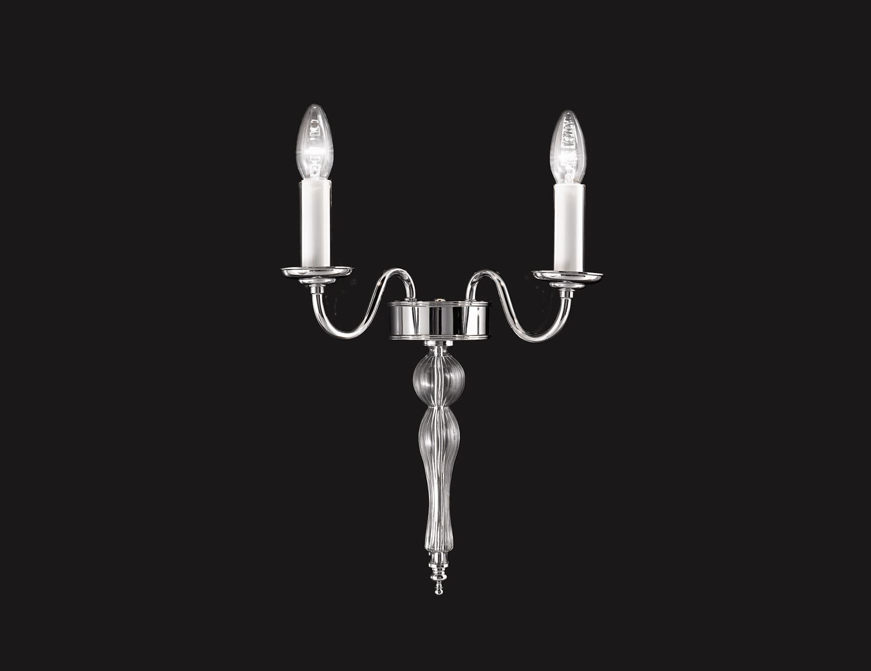 Altair modern Italian sconce with silver glass