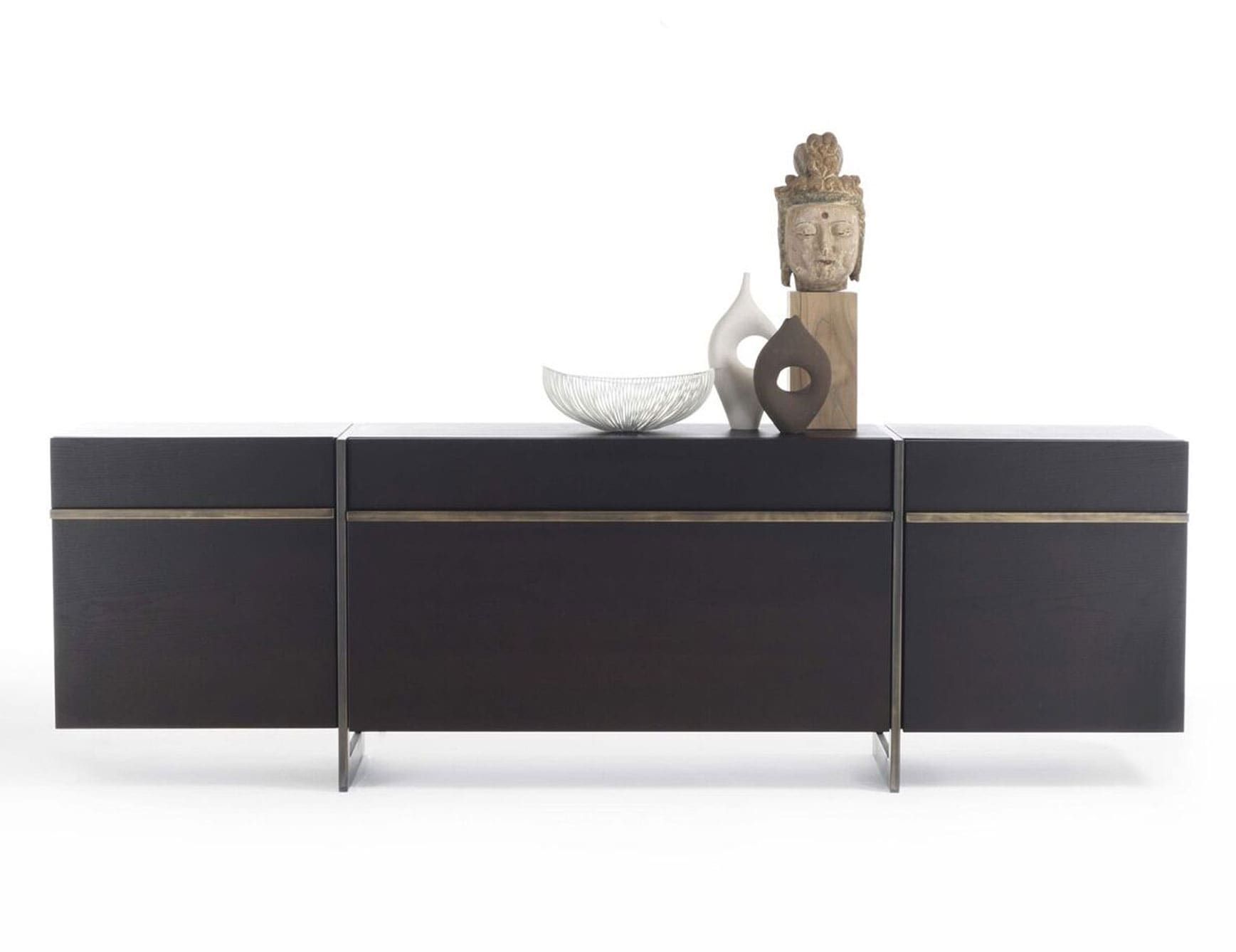 Amalia 1 modern Italian chest of drawers with brown Ash Mocha wood