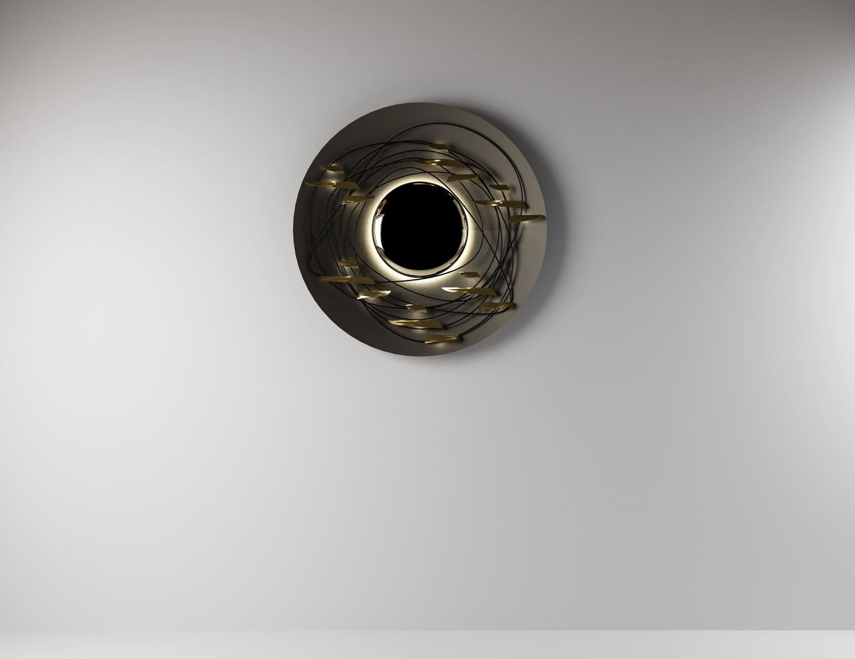 Anodine Circle modern luxury sconce with gold metal
