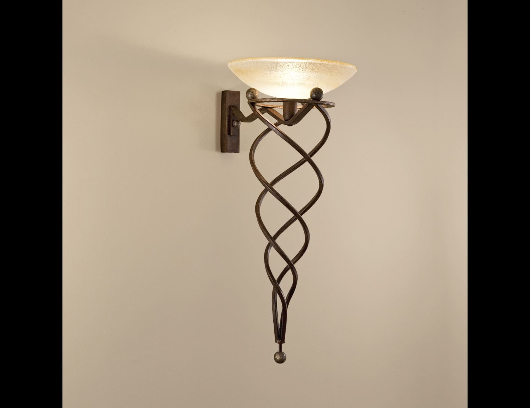 Antinea contemporary Italian sconce with amber metal