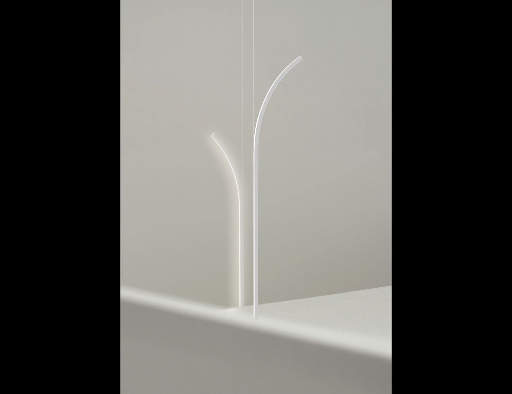 Arc modern Italian hanging light with white metal