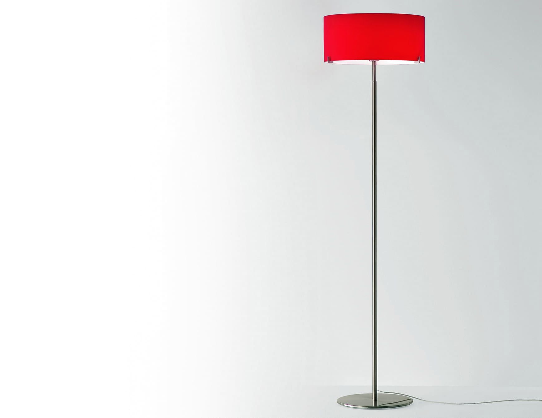 CPL contemporary Italian floor lamp with red glass