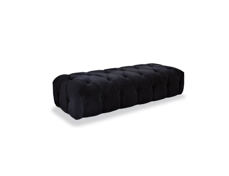 Capitonne modern Italian ottoman bench with black leather