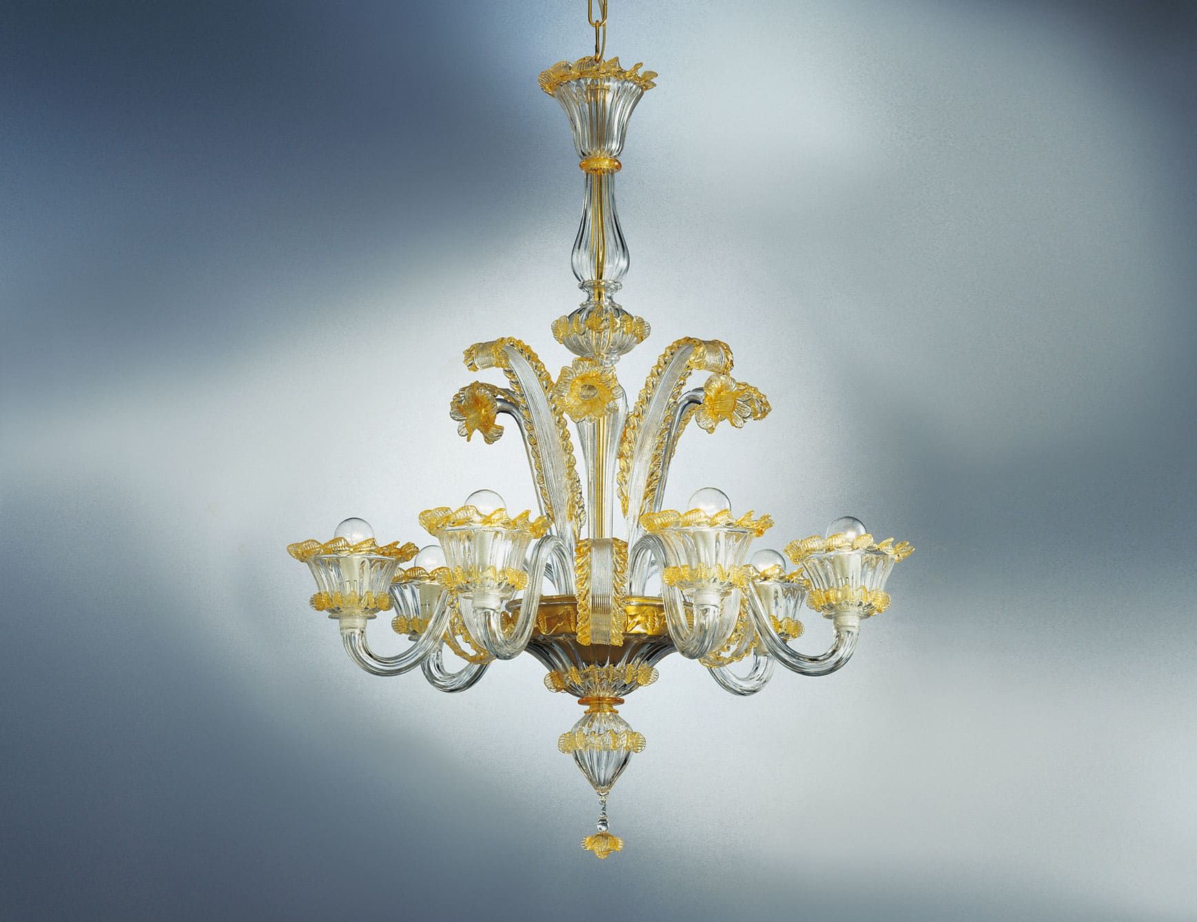 Cavendramin modern Italian chandelier with clear glass