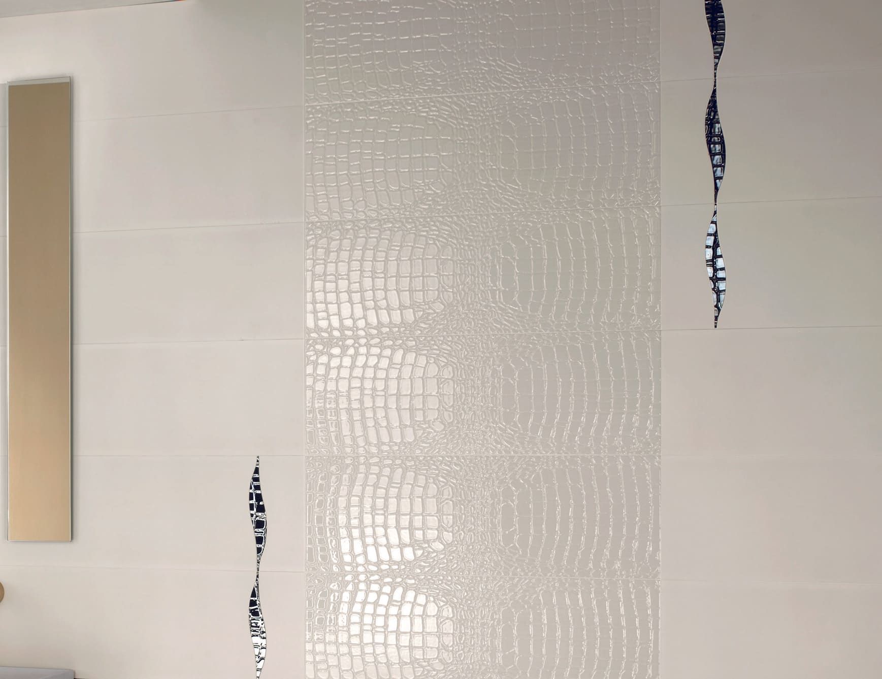 Crocodile modern Italian white ceramic tiles