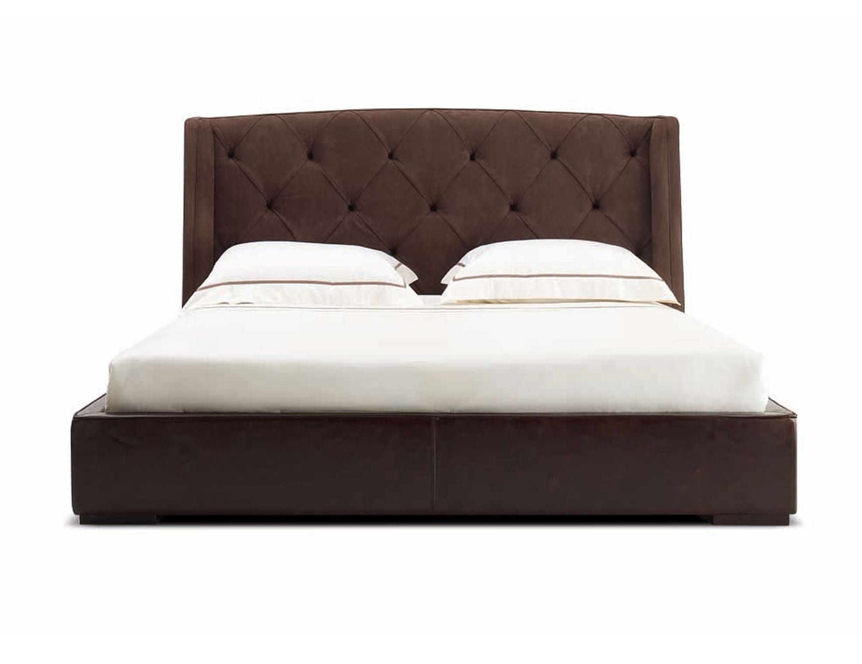 Damien modern Italian bed with brown fabric