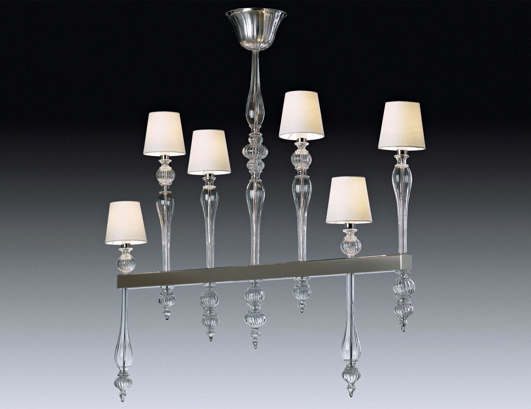 Dandy modern Italian chandelier with clear glass