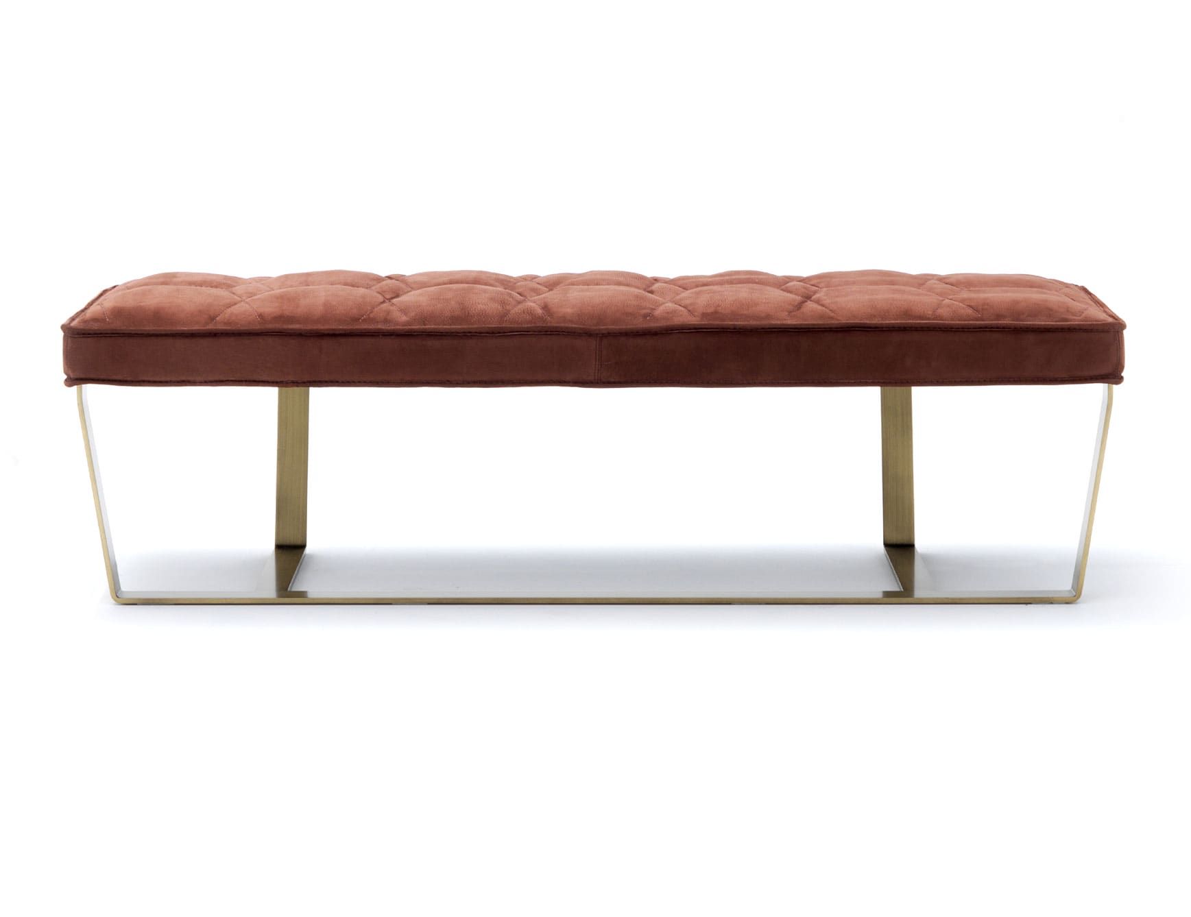 Desire modern Italian ottoman bench with red leather