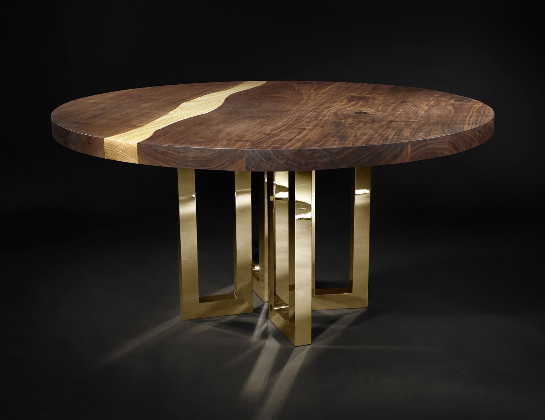 Dining Table 6 modern Italian table with brown Walnut Ash wood