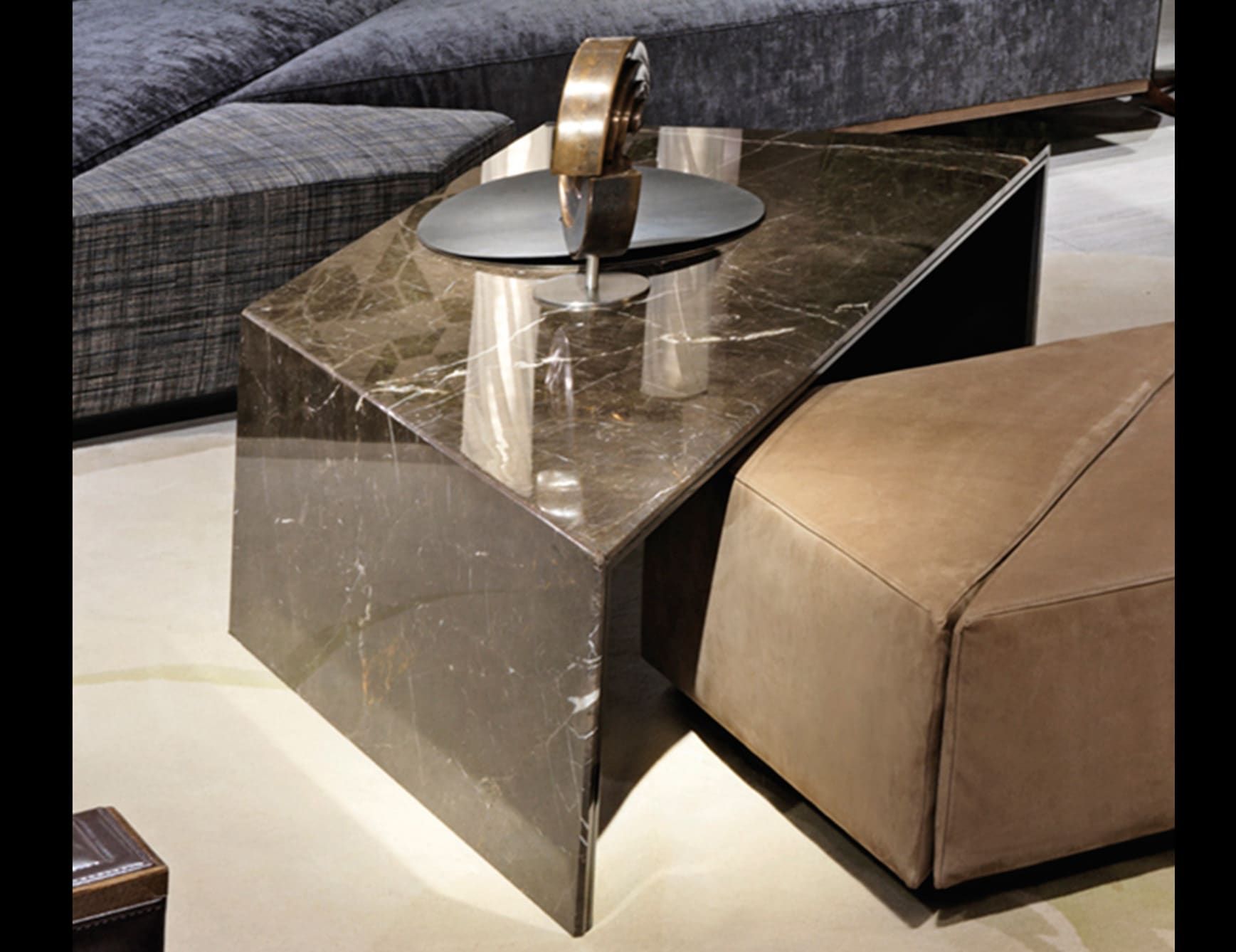 Donhil modern luxury coffee table with brown Noir Saint Laurent marble