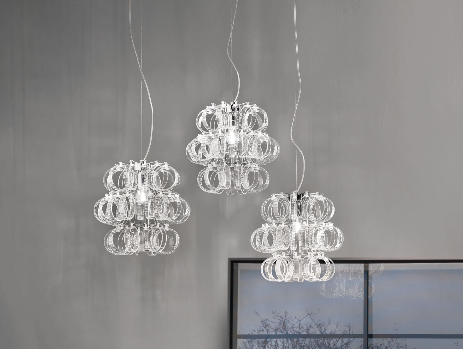 Ecos modern luxury hanging light with clear glass