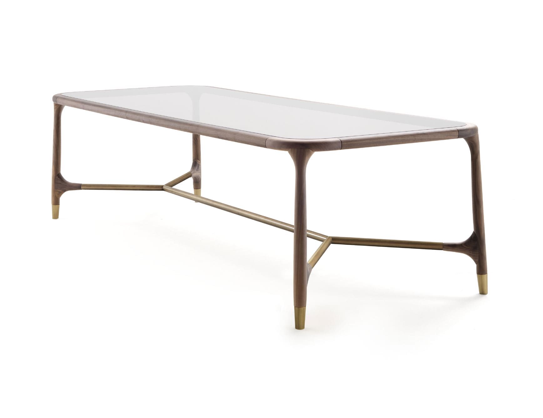 Elisee modern Italian table with brown glass