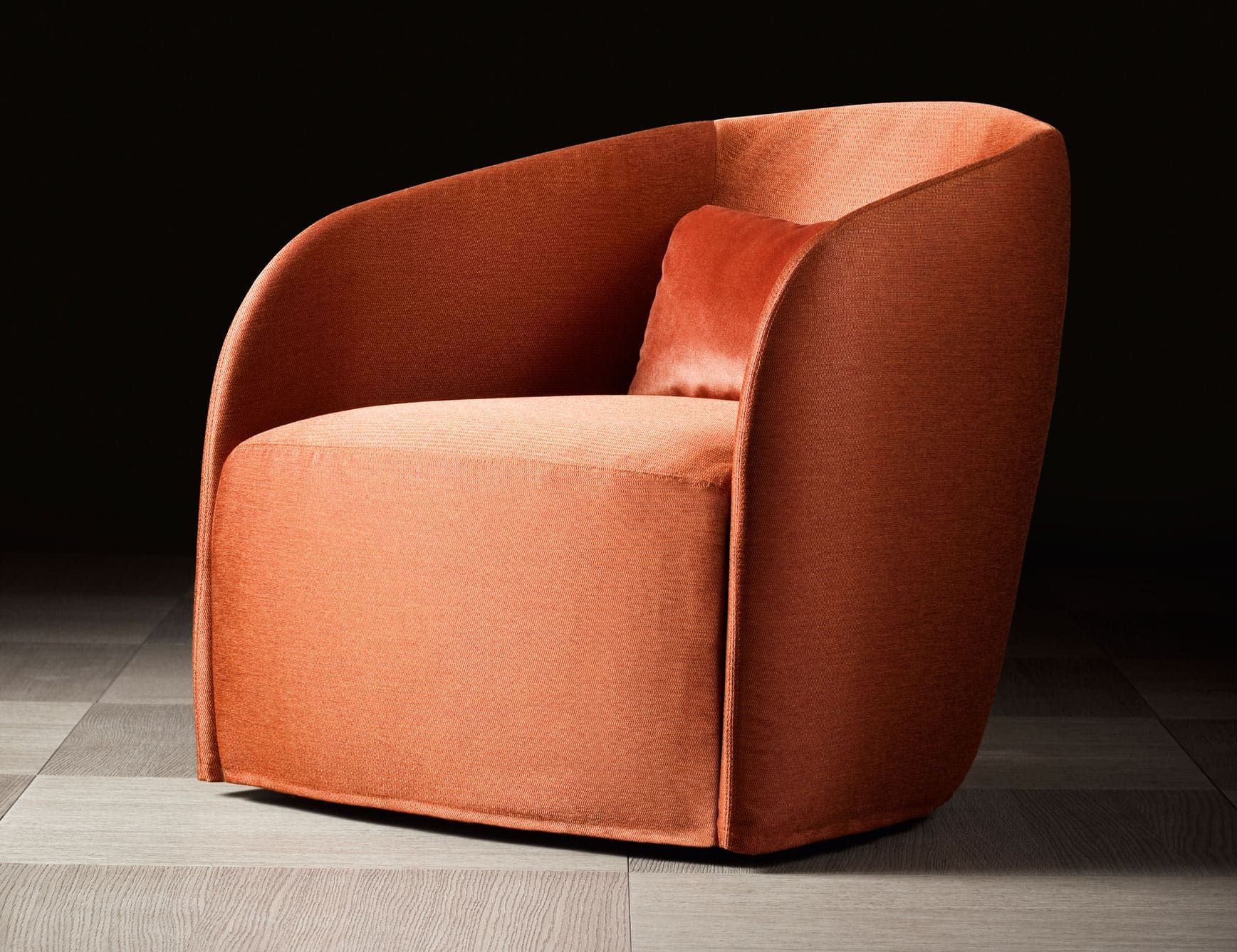 Febe modern luxury sofa chair with orange leather