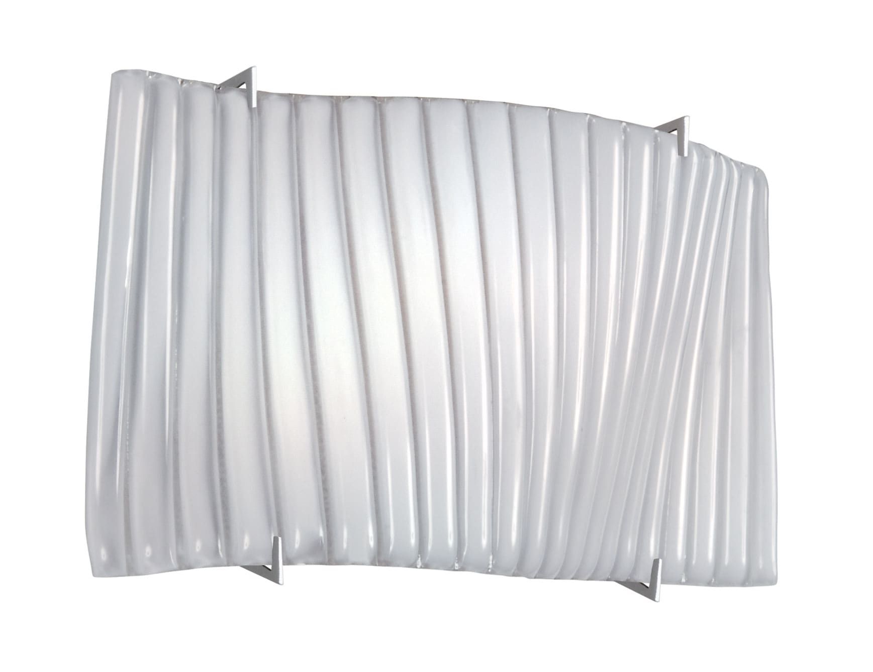 Flag modern Italian sconce with white glass