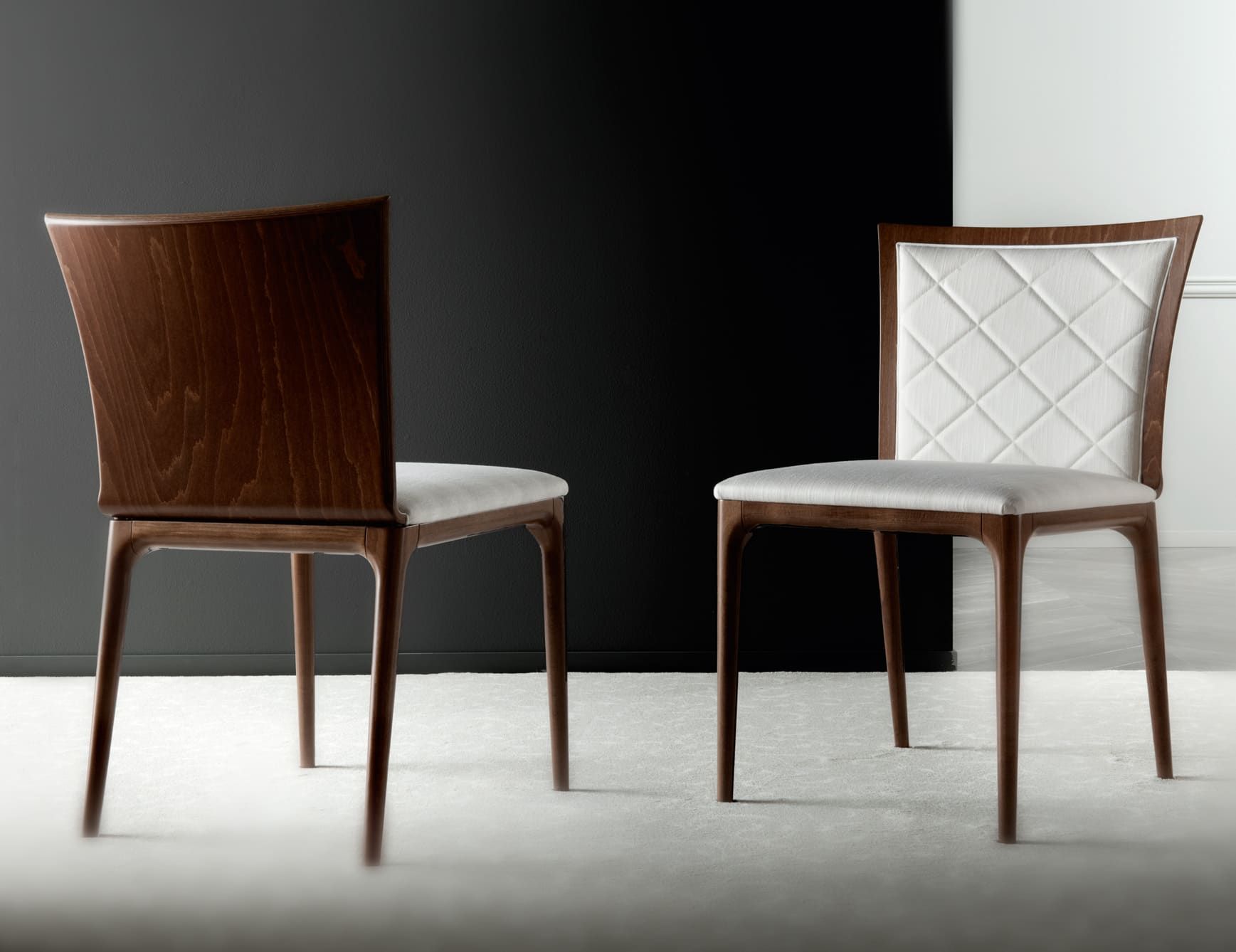 Four Seasons Side Chair modern Italian chair with white Walnut wood