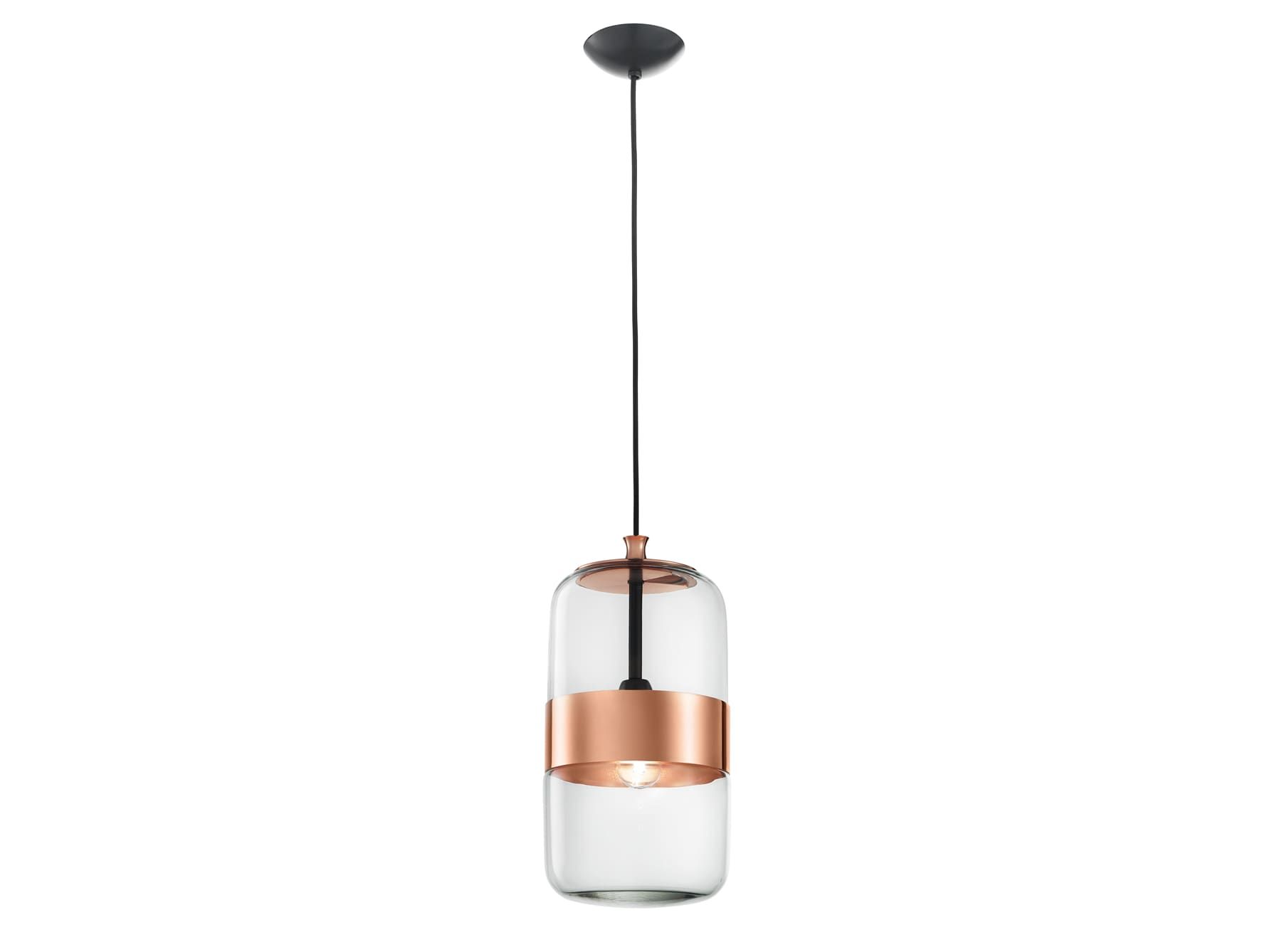 Futura modern luxury pendant light with clear murano glass