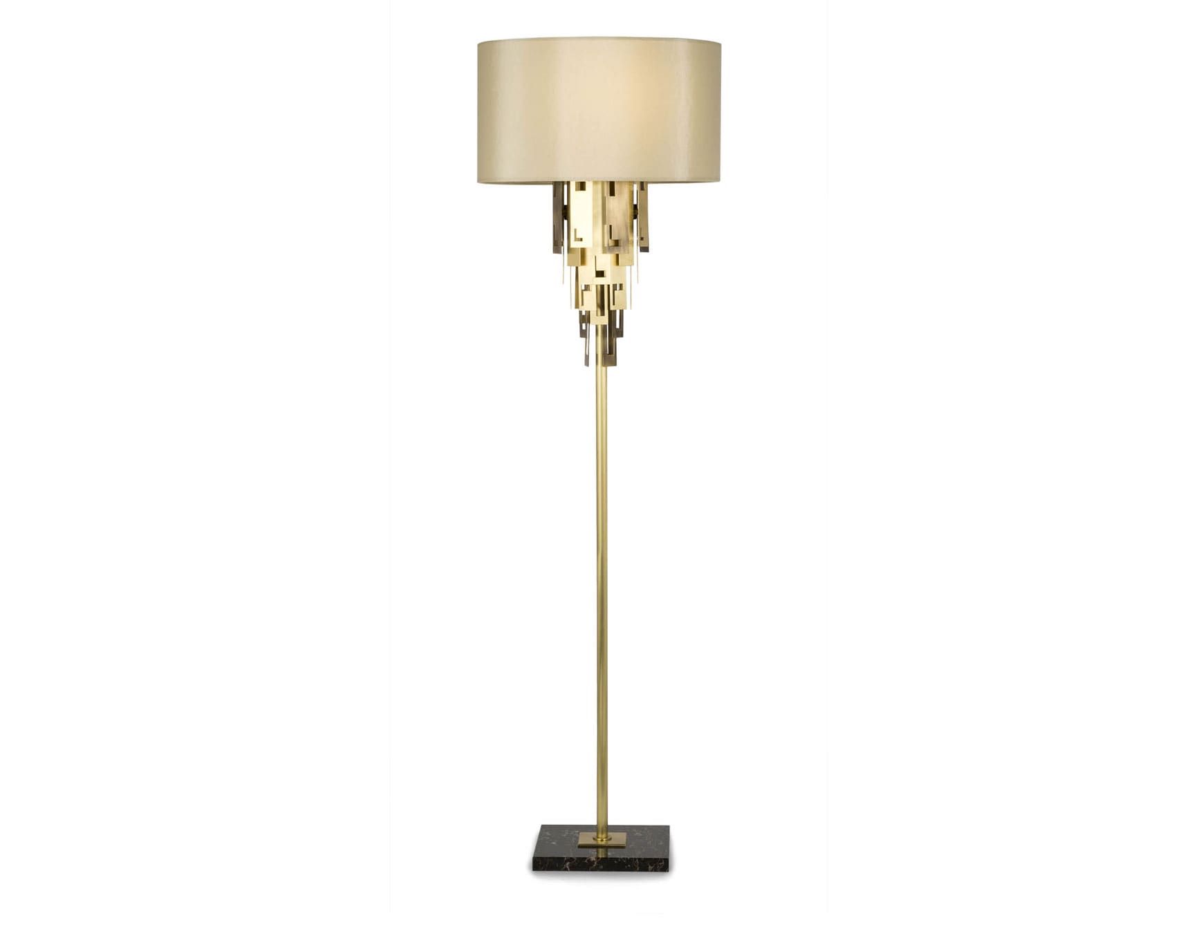 Glam modern Italian floor lamp with gold metal
