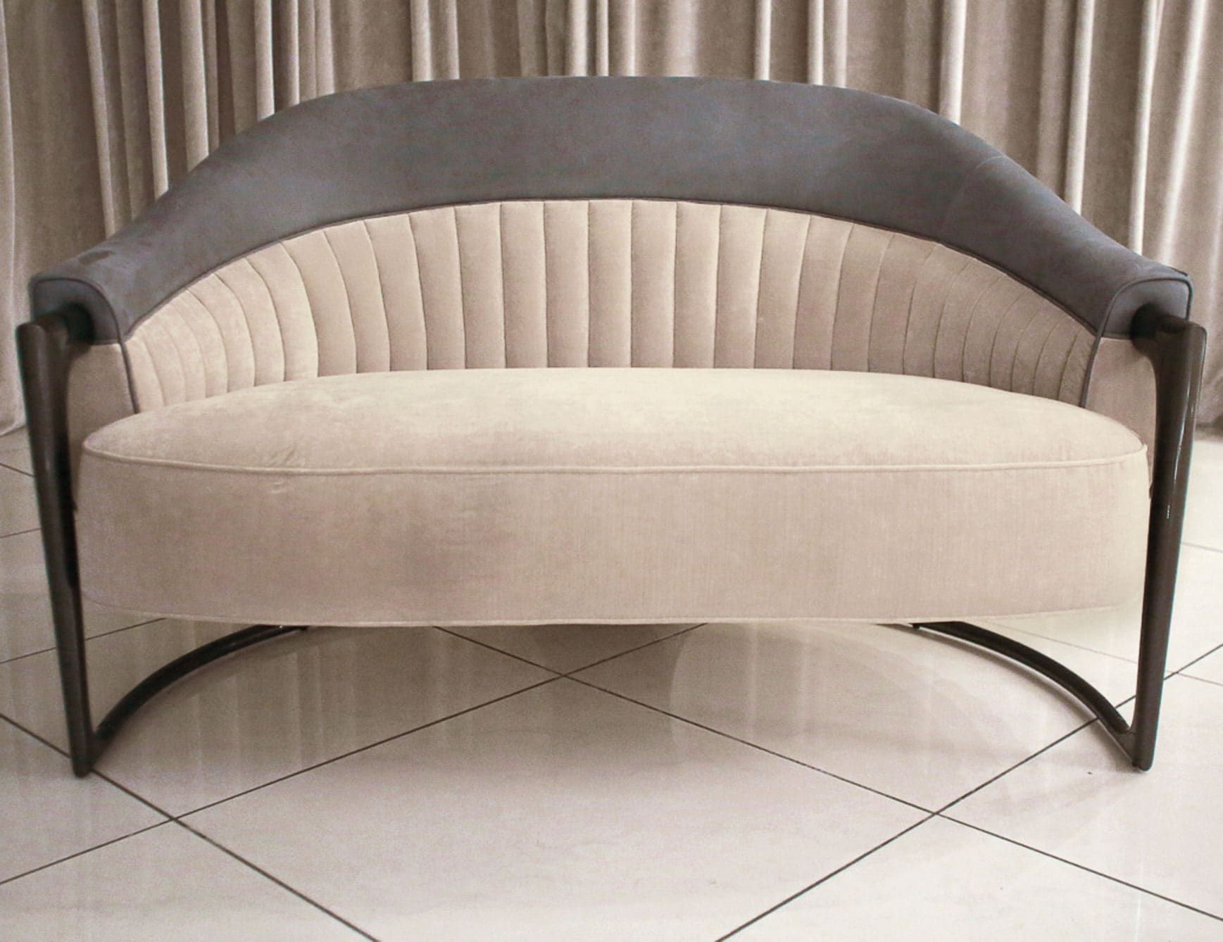Grace modern luxury sofa chair with beige leather