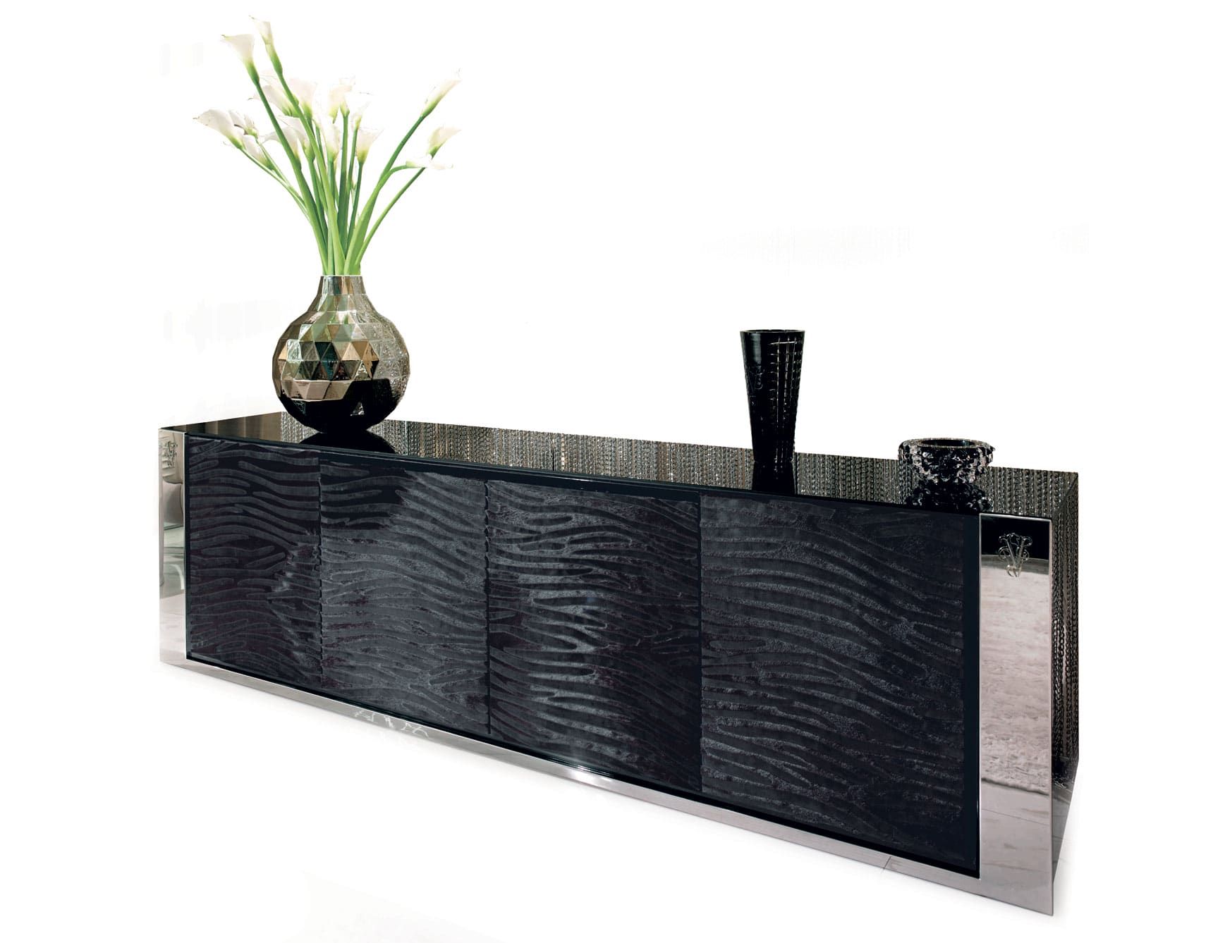Harding modern luxury cabinet with black lacquered wood