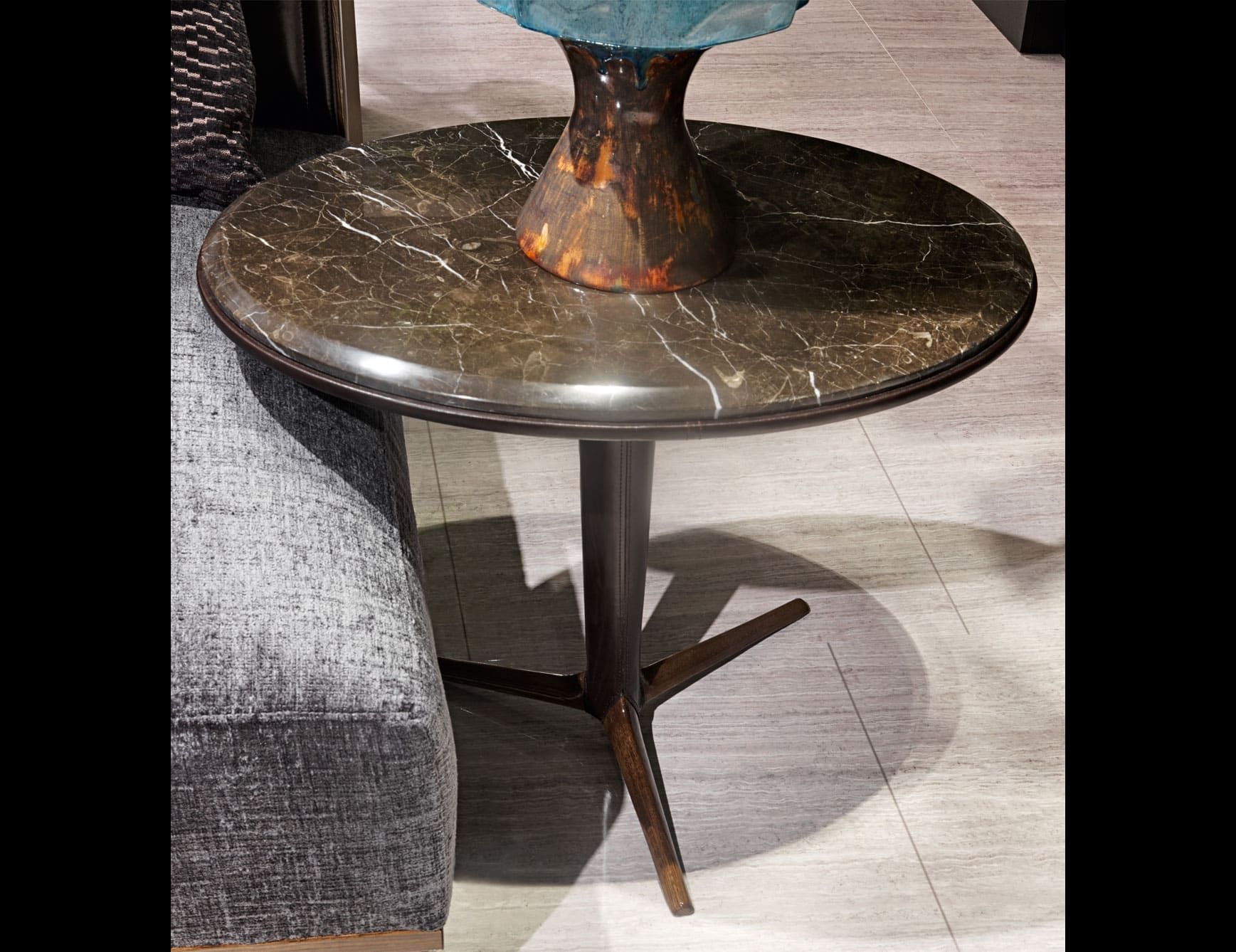 Havok modern luxury coffee table with brown Frappucino marble