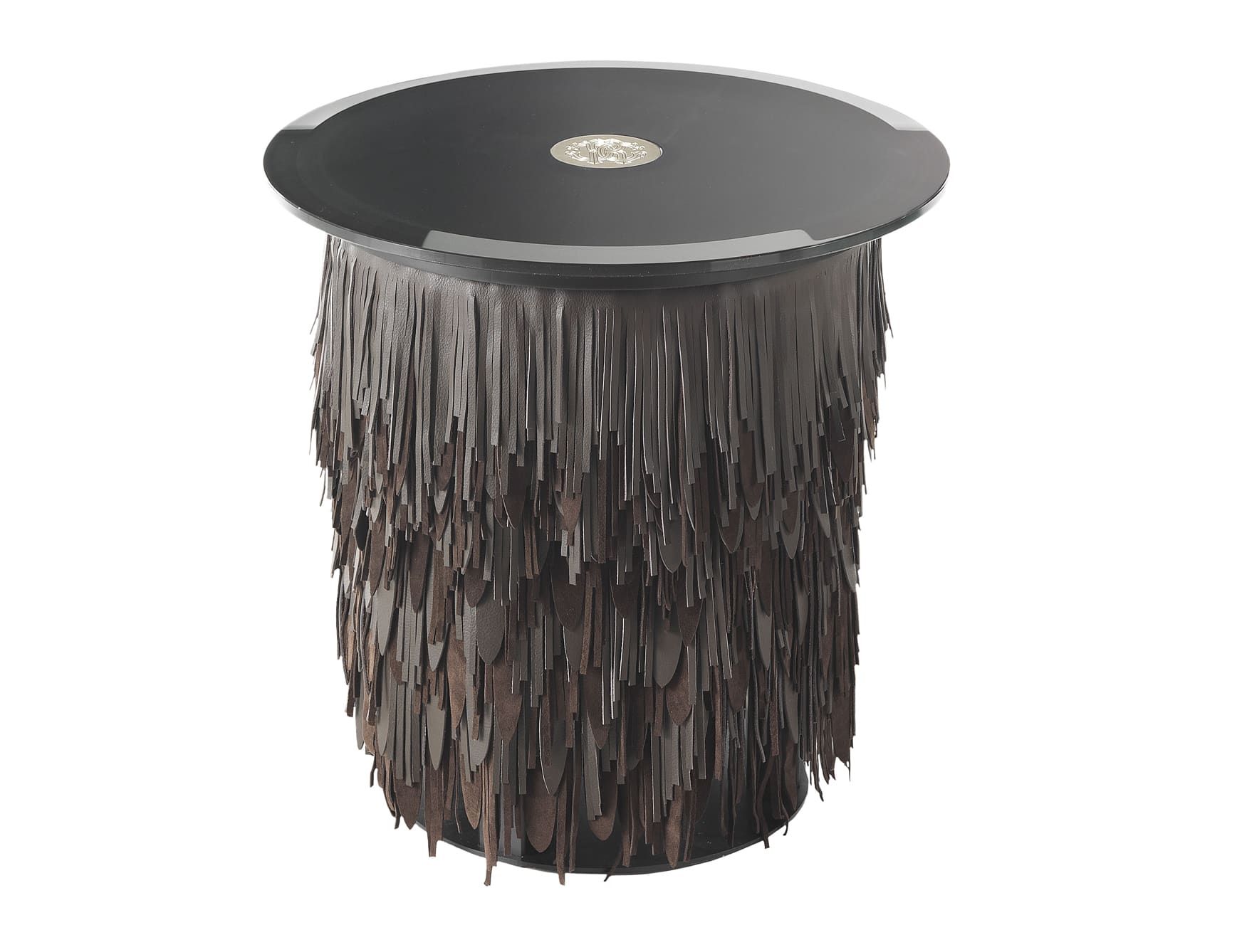 Hit modern luxury side table with brown leather