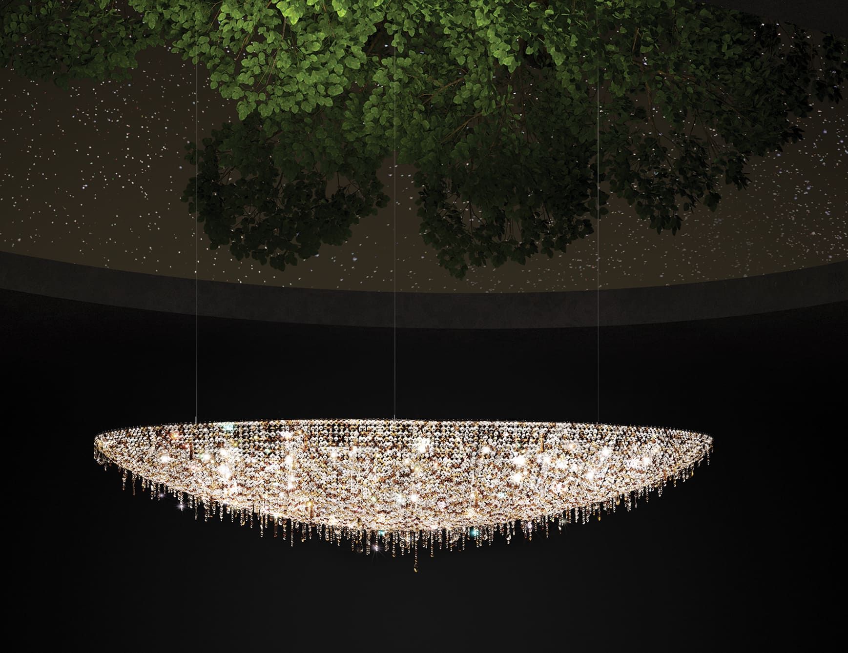 Iceberg classic luxury hanging light with clear crystal