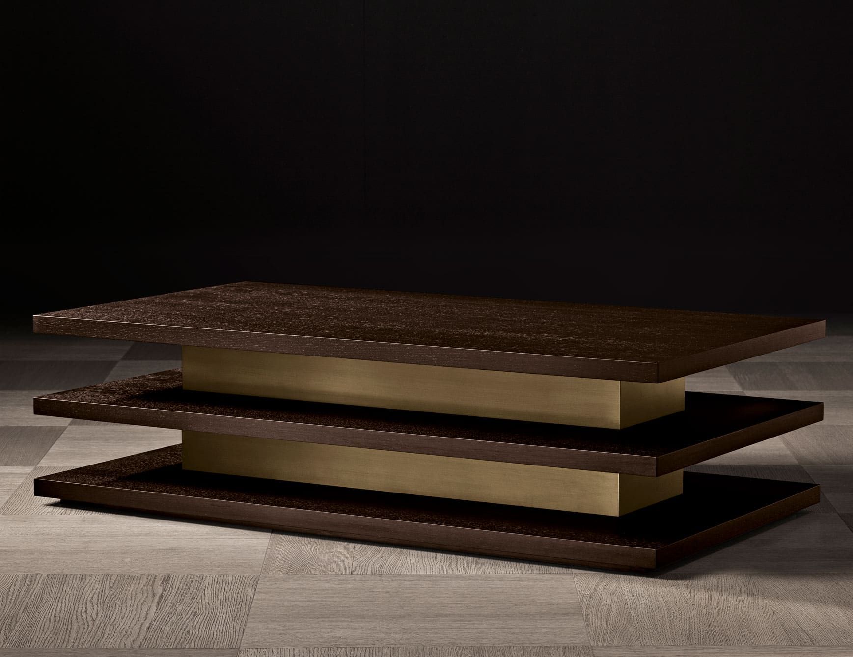 Ilo modern luxury coffee table with brown Oak wood