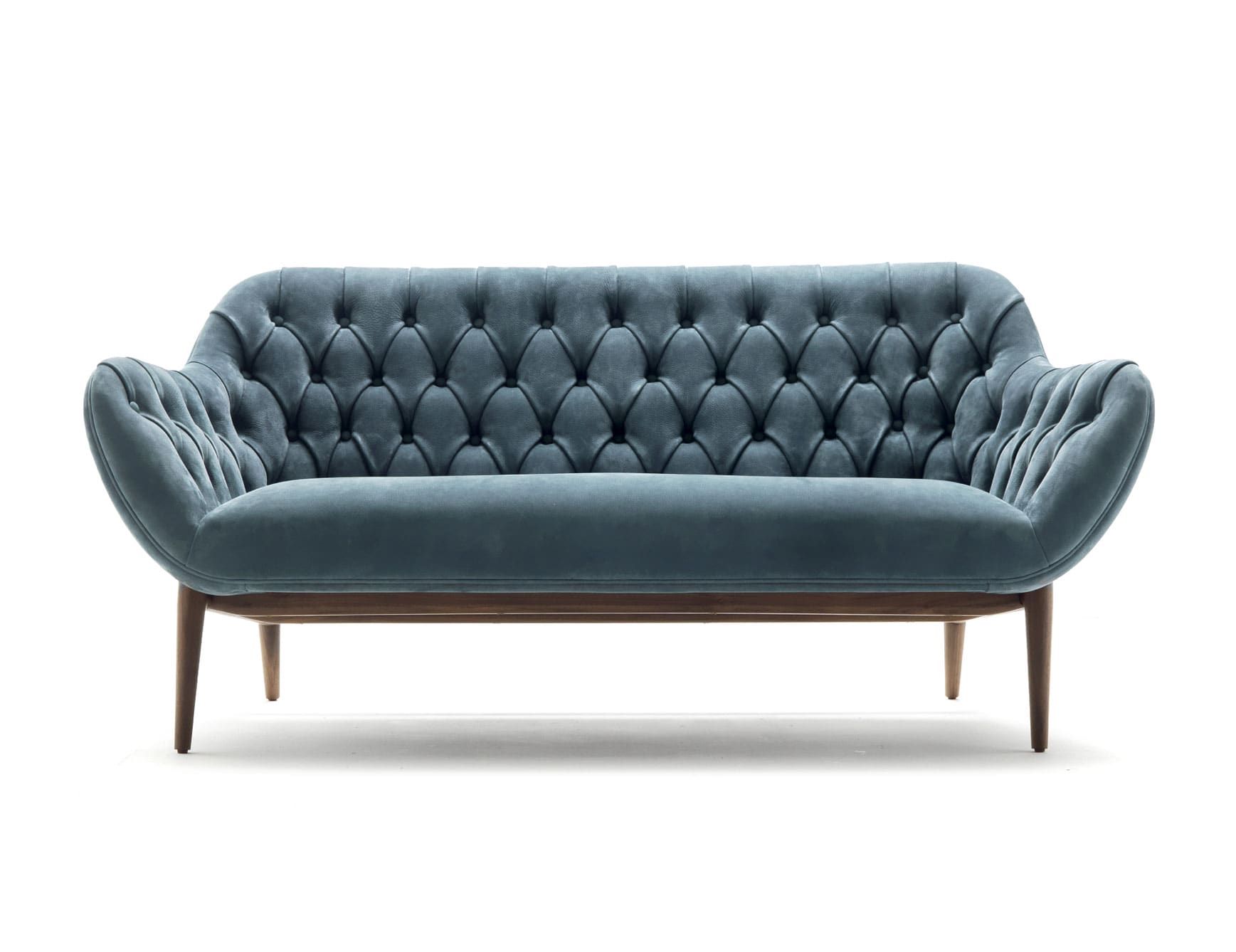 Jade modern Italian sofa chair with blue leather