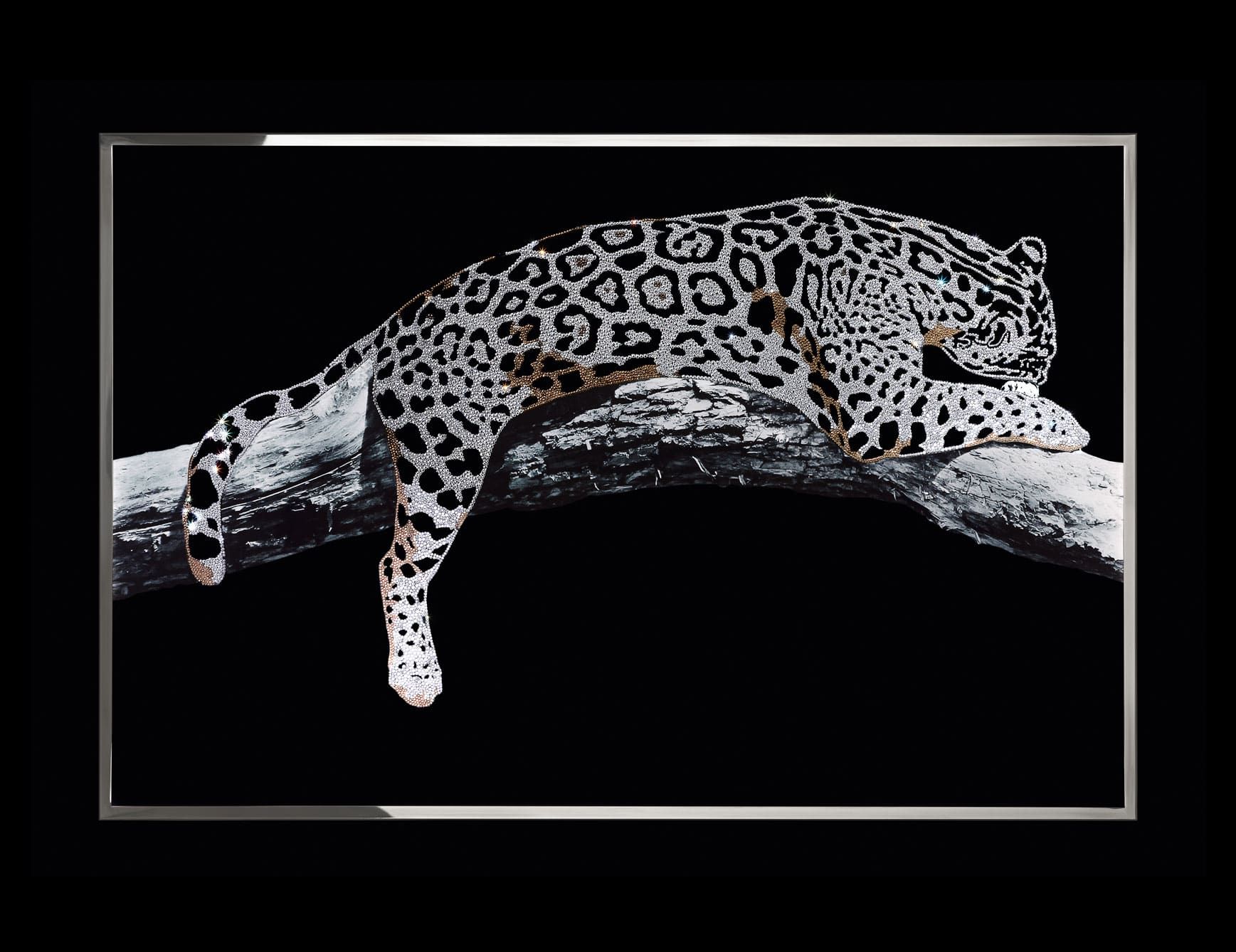 Leopardo modern luxury art with grey glass