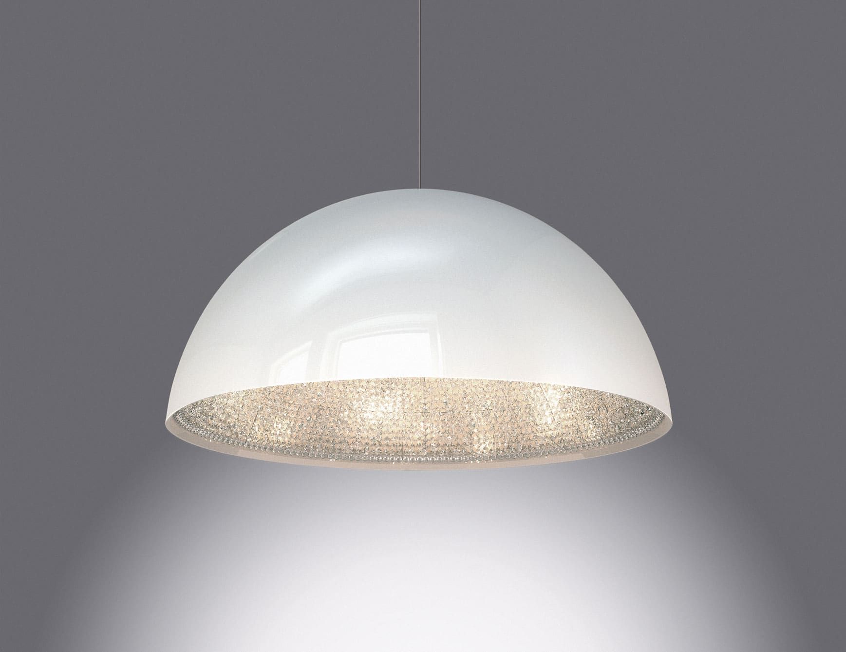 Lune classic luxury hanging light with white metal