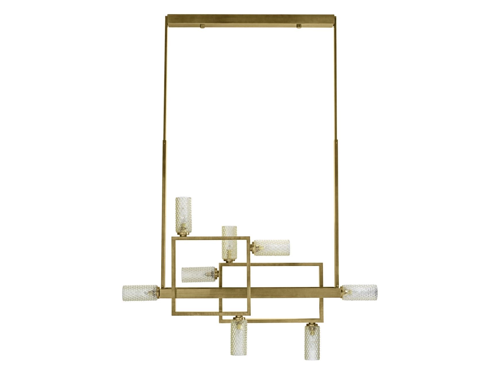 Lux modern Italian hanging light with gold metal