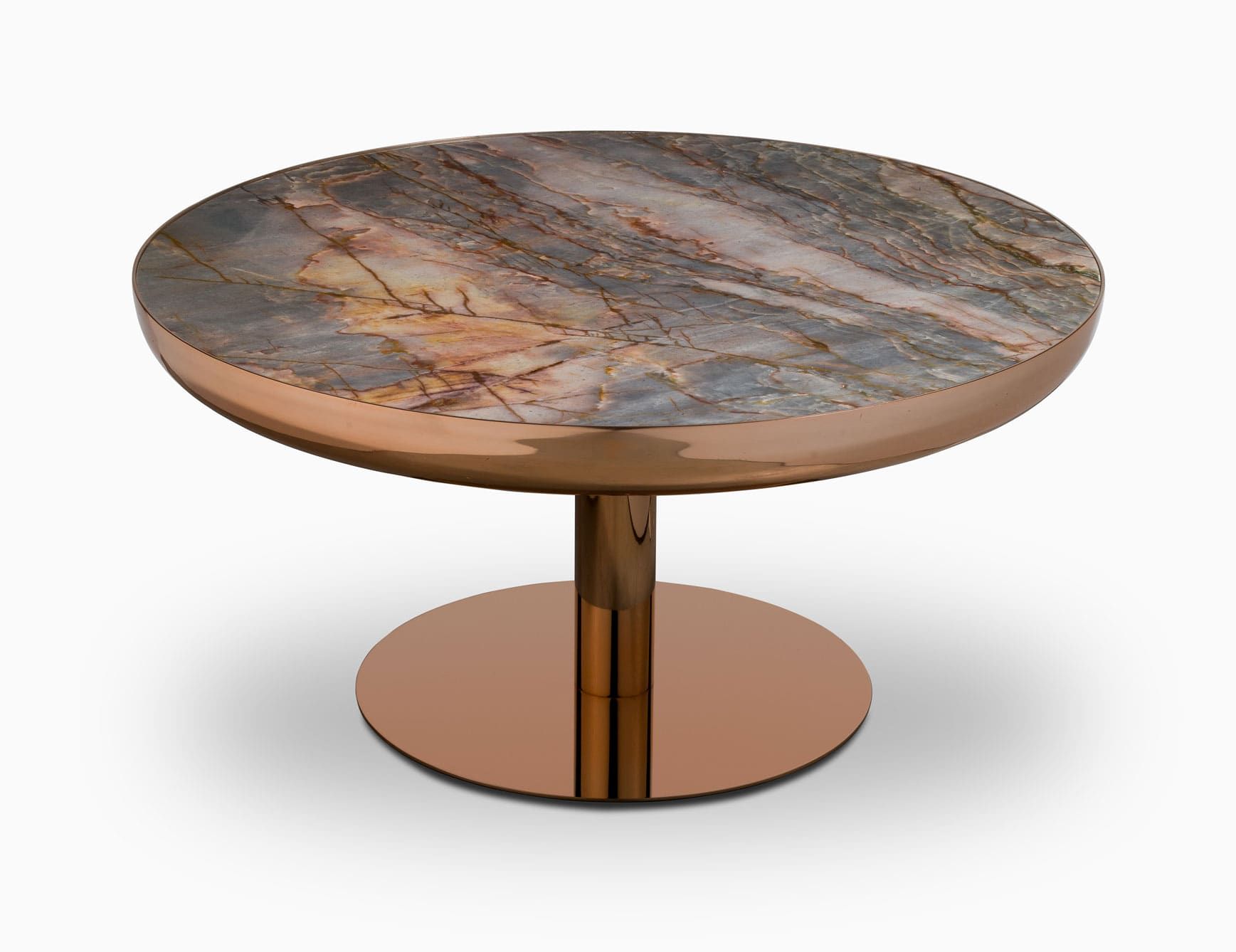 Macaron contemporary Italian table with red marble