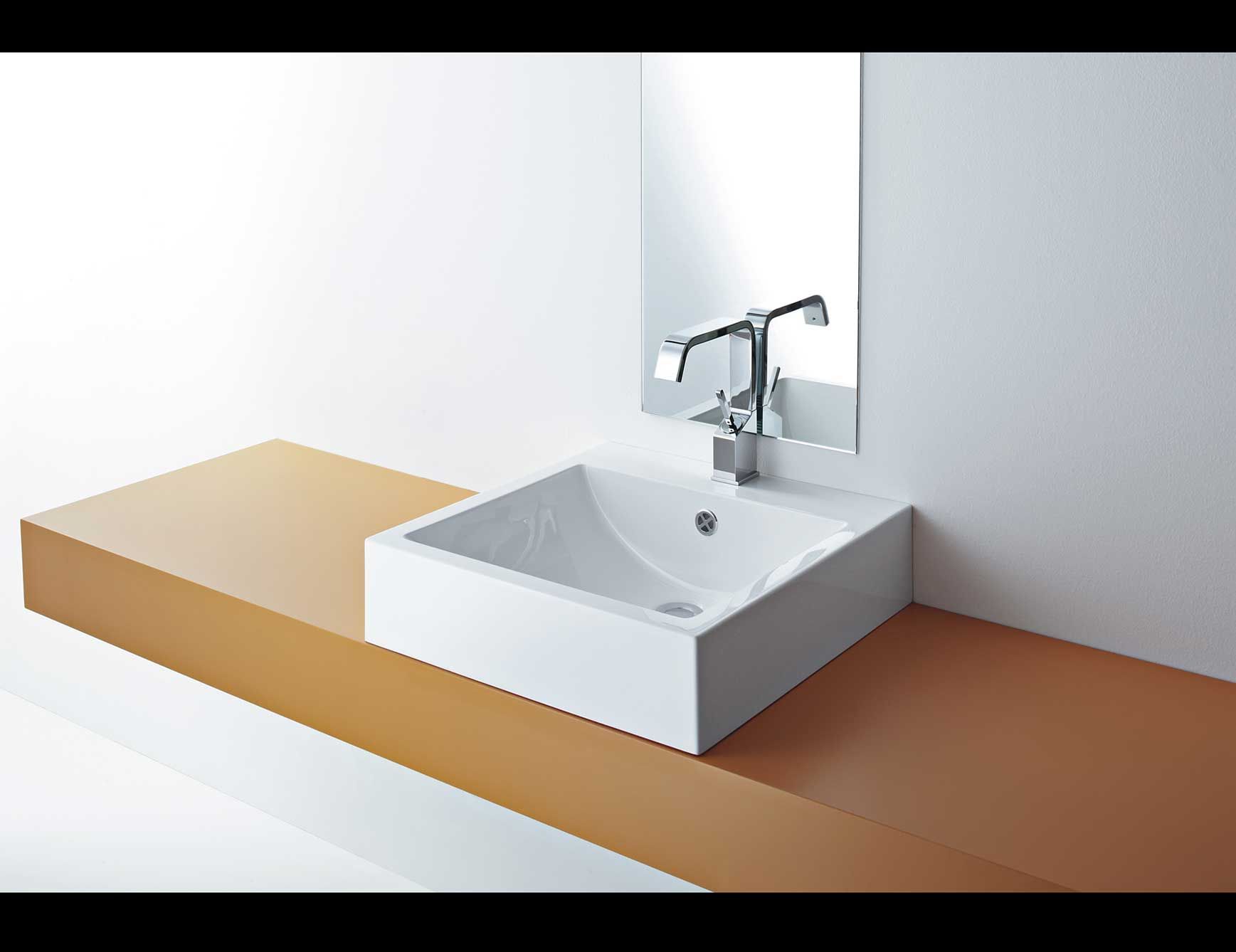 Marte Uno modern luxury basin sink with white resin
